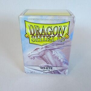 Dragon Shield AT11005 Matte White Standard Card Sleeves 100 Count